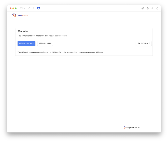 2FA Enforced Information